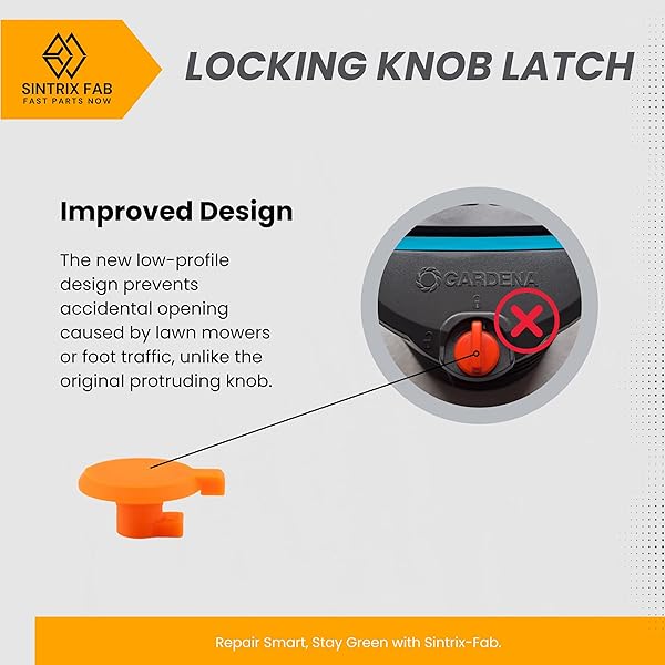 Sintrix-Fab Locking Knob – Compatible with Gardena OS 140 Sprinkler, 4-Pack, Replacement for Part No. 8220-29/8223-20/1559-29 – Anti-Accidental Opening Design