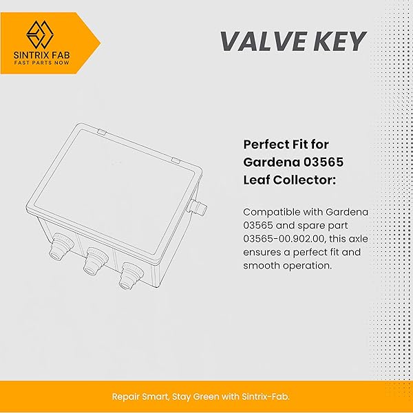 Sintrix Fab Valve Key with Keyring & Anti-Loss – Compatible with Gardena Valve Box V1 (1254) & V3 (1255) – Essential Tool for your Gardena Irrigation Systems