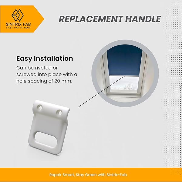 Sintrix Fab Replacement Handle fit for VELUX Roller Blinds – Compatible with RHL, RHU, RG, RLG, RLO, RLT Models 8163 – Easy to Install, Roller Blind Handle